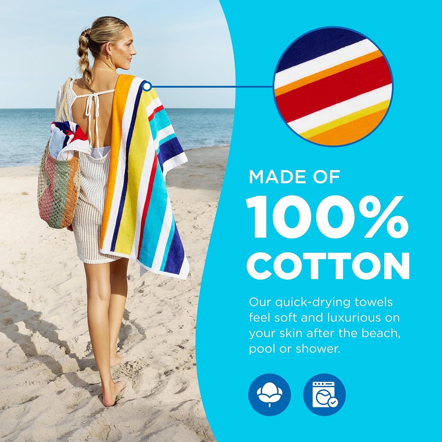 Custom Embroidered Beach Towel- Bulk