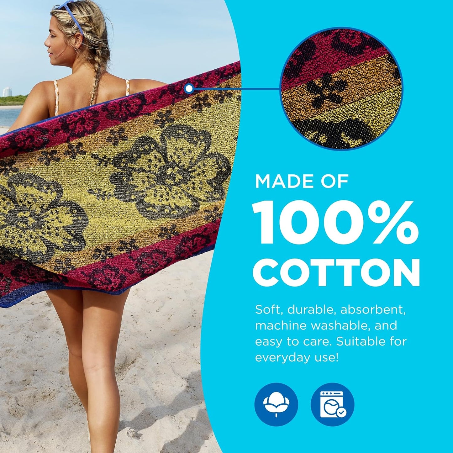 Custom Embroidered Beach Towel- Bulk