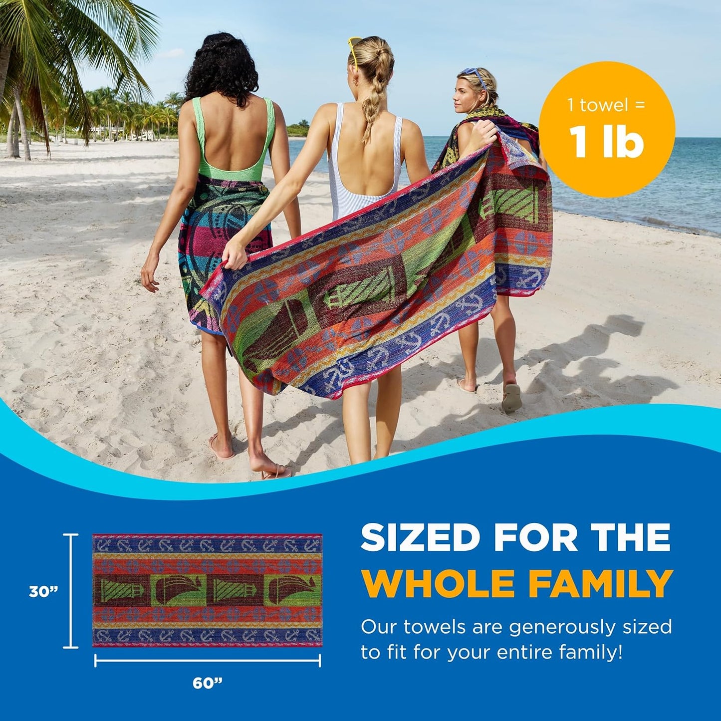 Custom Embroidered Beach Towel- Bulk