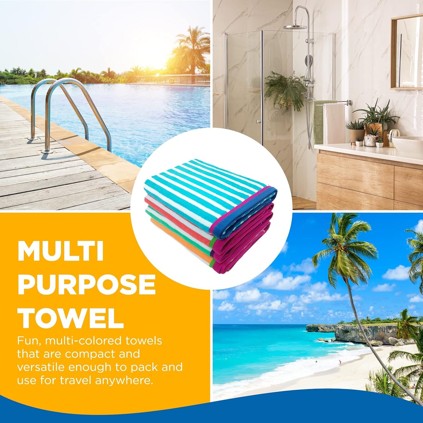 Racing Stripe Beach Towels 480 Pack