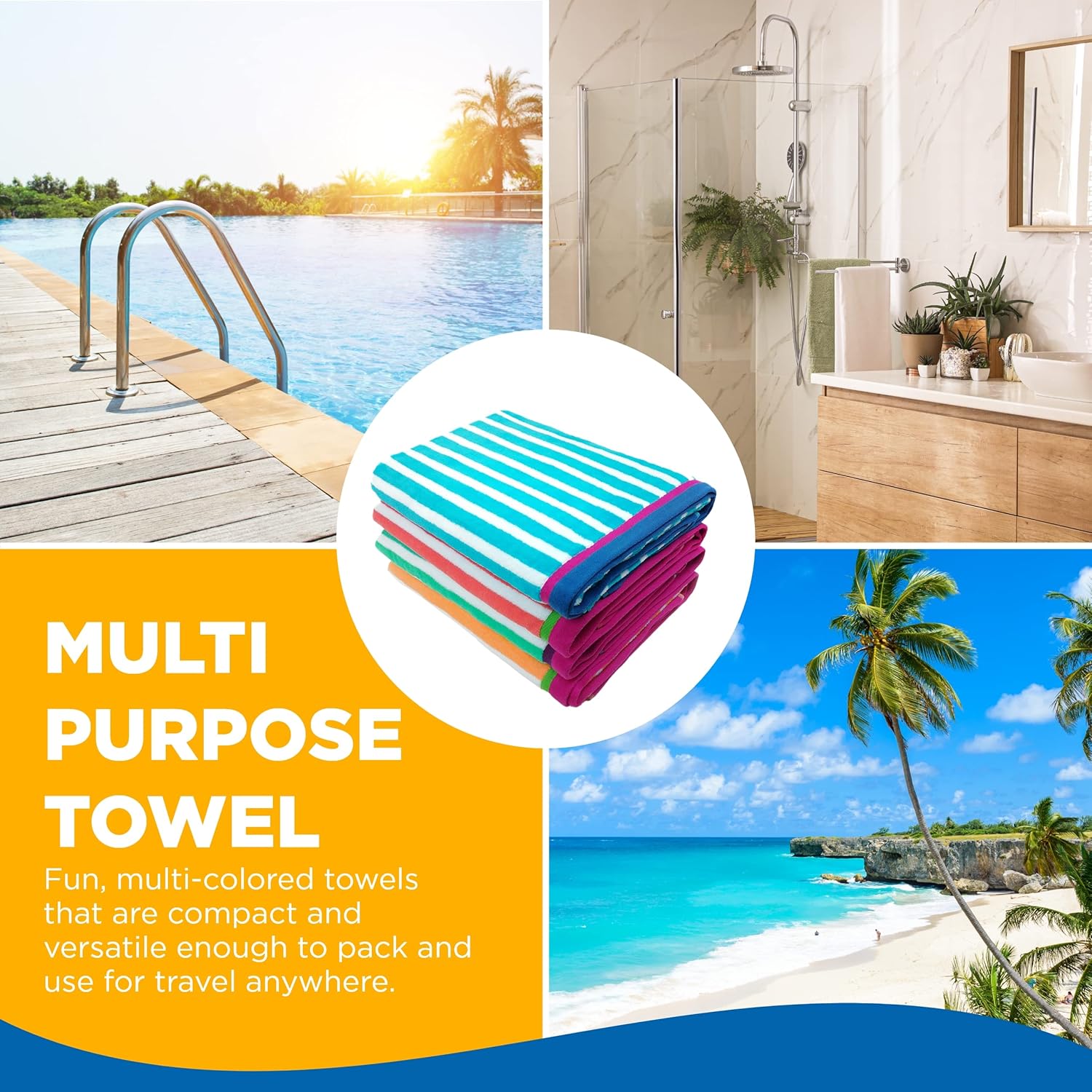 Racing Stripe Beach Towels