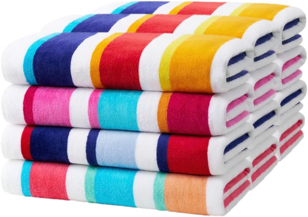 Joey Velour Stripe Beach Towels