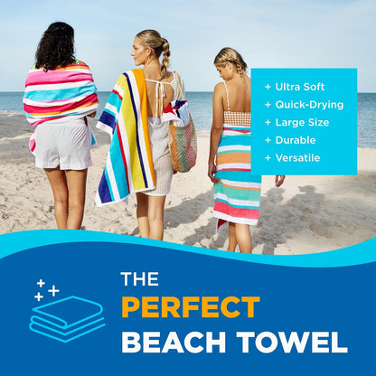 Joey Velour Stripe Beach Towels  480 Pack