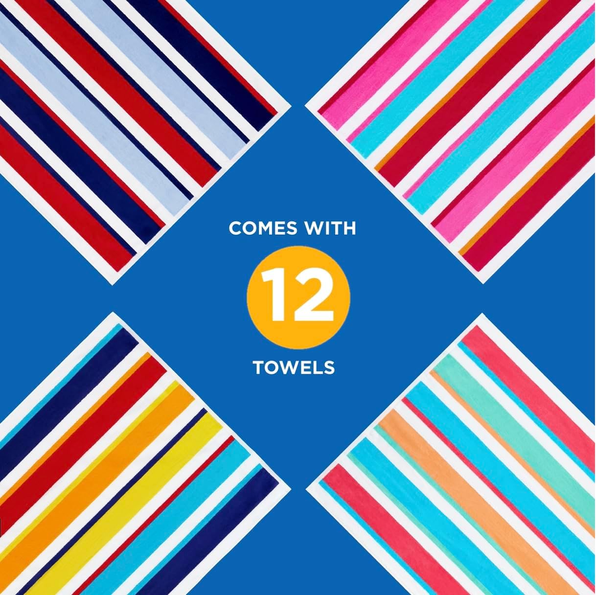 Joey Velour Stripe Beach Towels  480 Pack