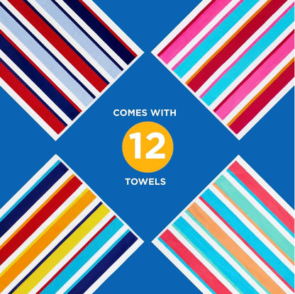Joey Velour Stripe Beach Towels  480 Pack