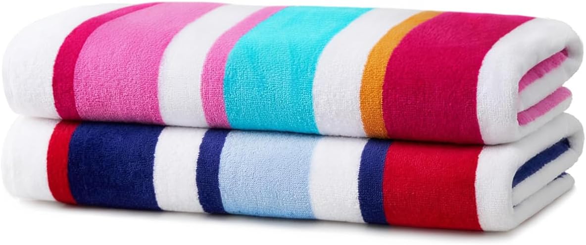 Joey Velour Stripe Beach Towels