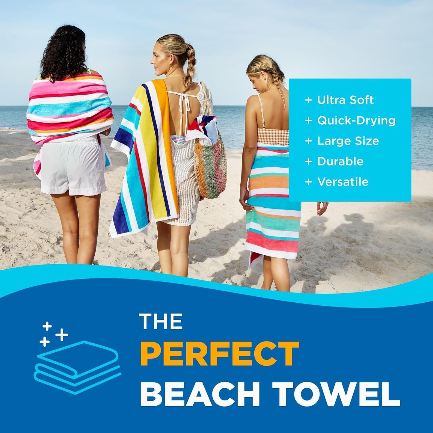 Joey Velour Stripe Beach Towels  480 Pack