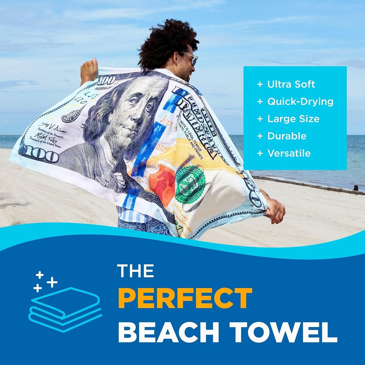 Kaufman Oversized Printed Beach Towels (Pack 2)