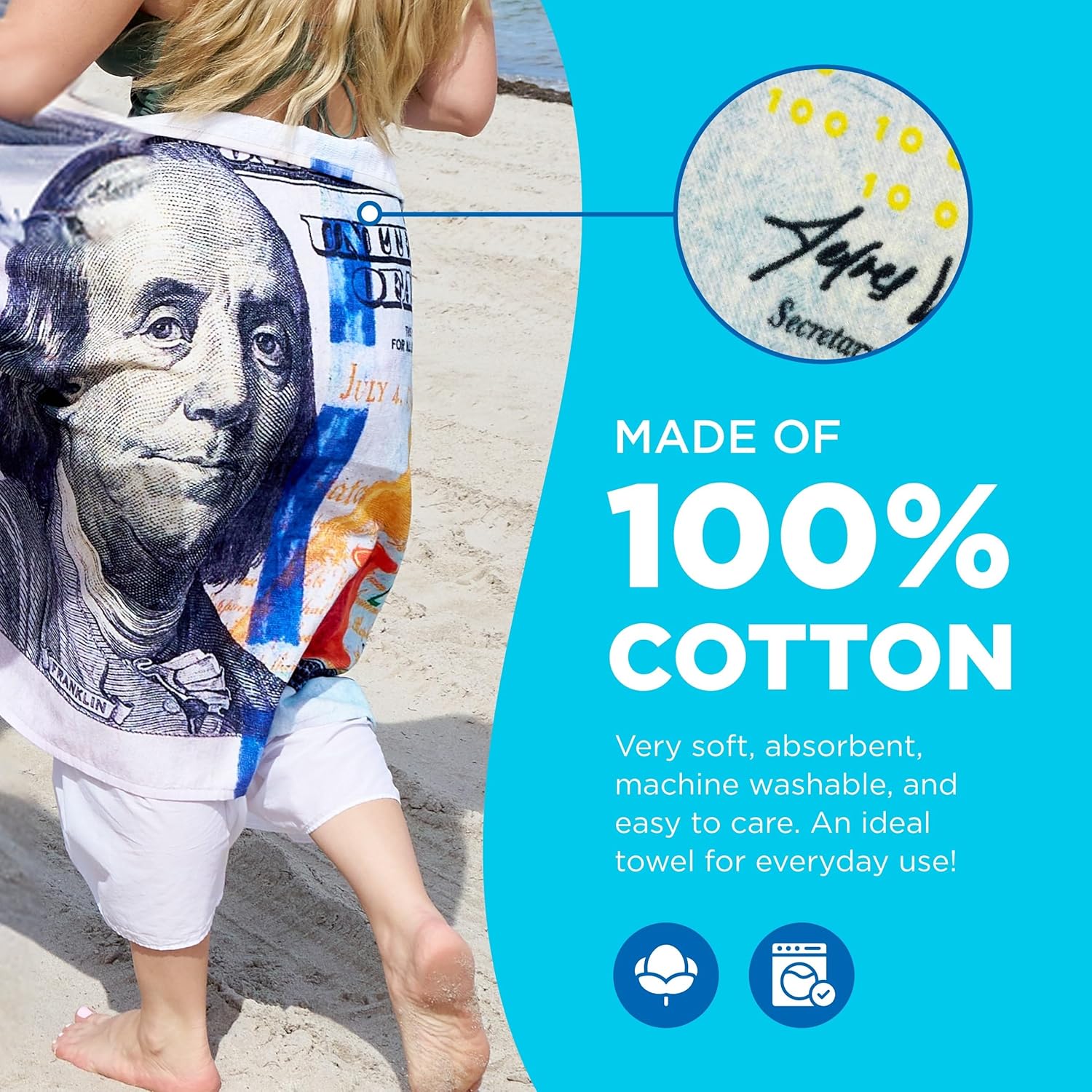 Kaufman Oversized Printed Beach Towels (Pack 2)