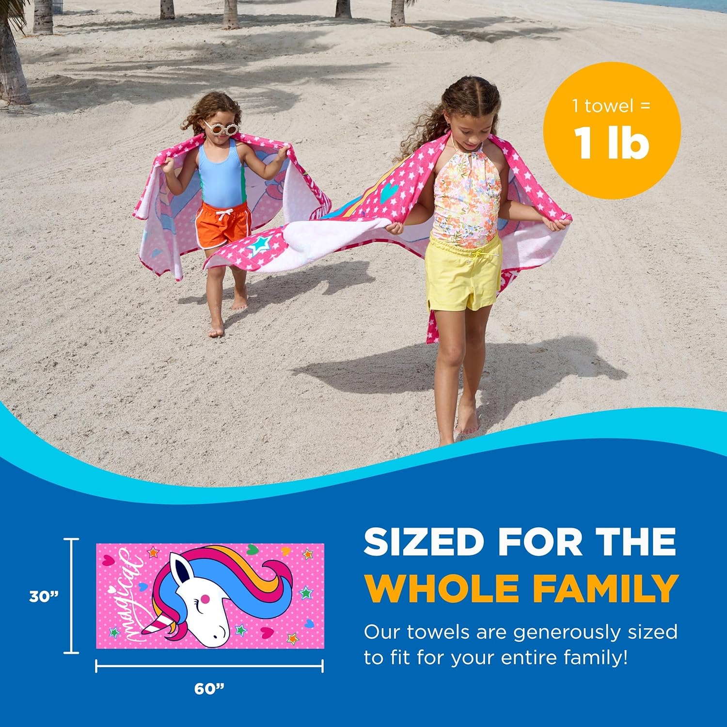 Kaufman Oversized Printed Beach Towels (Pack 2)