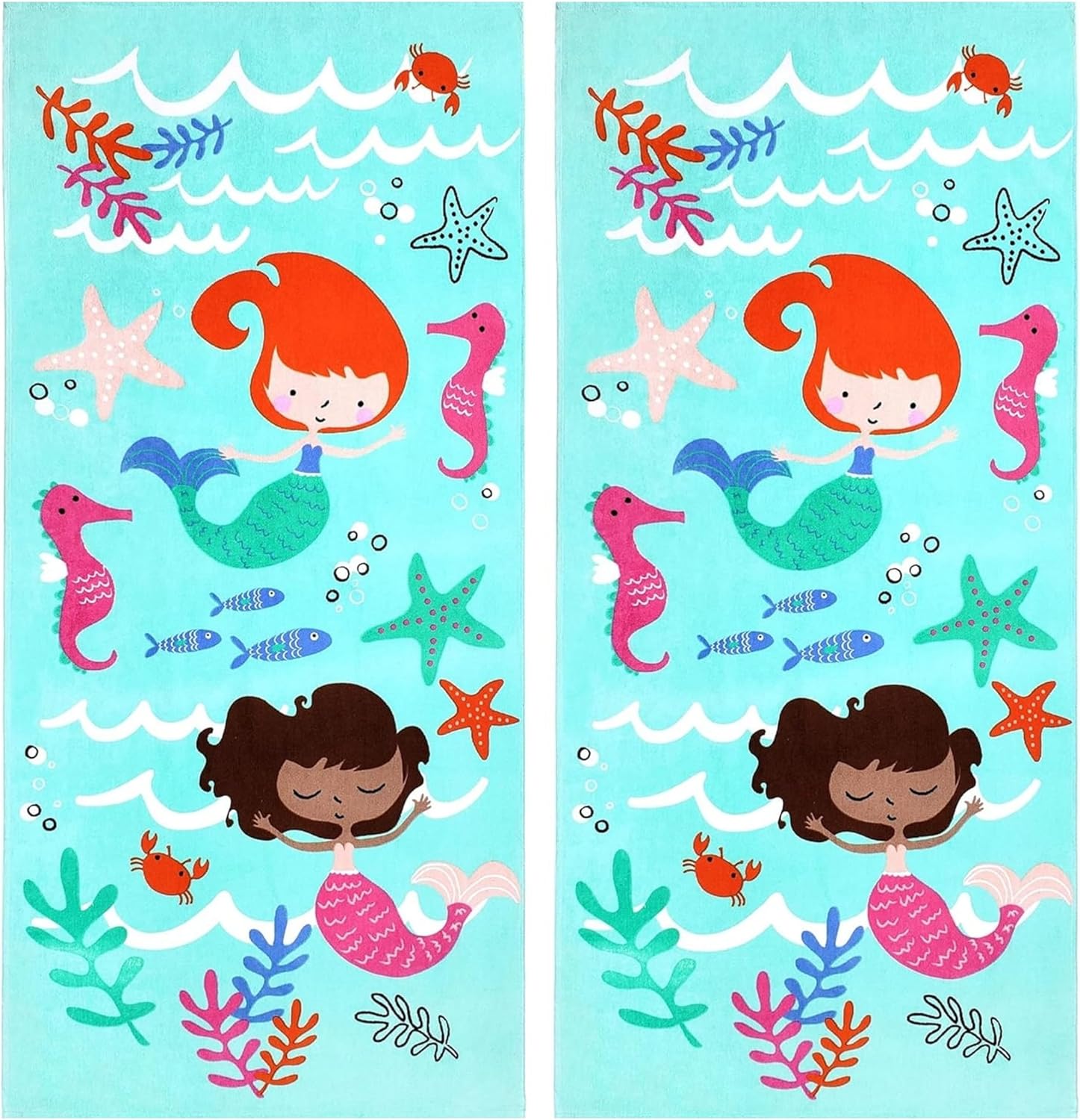 Kaufman Oversized Printed Beach Towels (Pack 2)