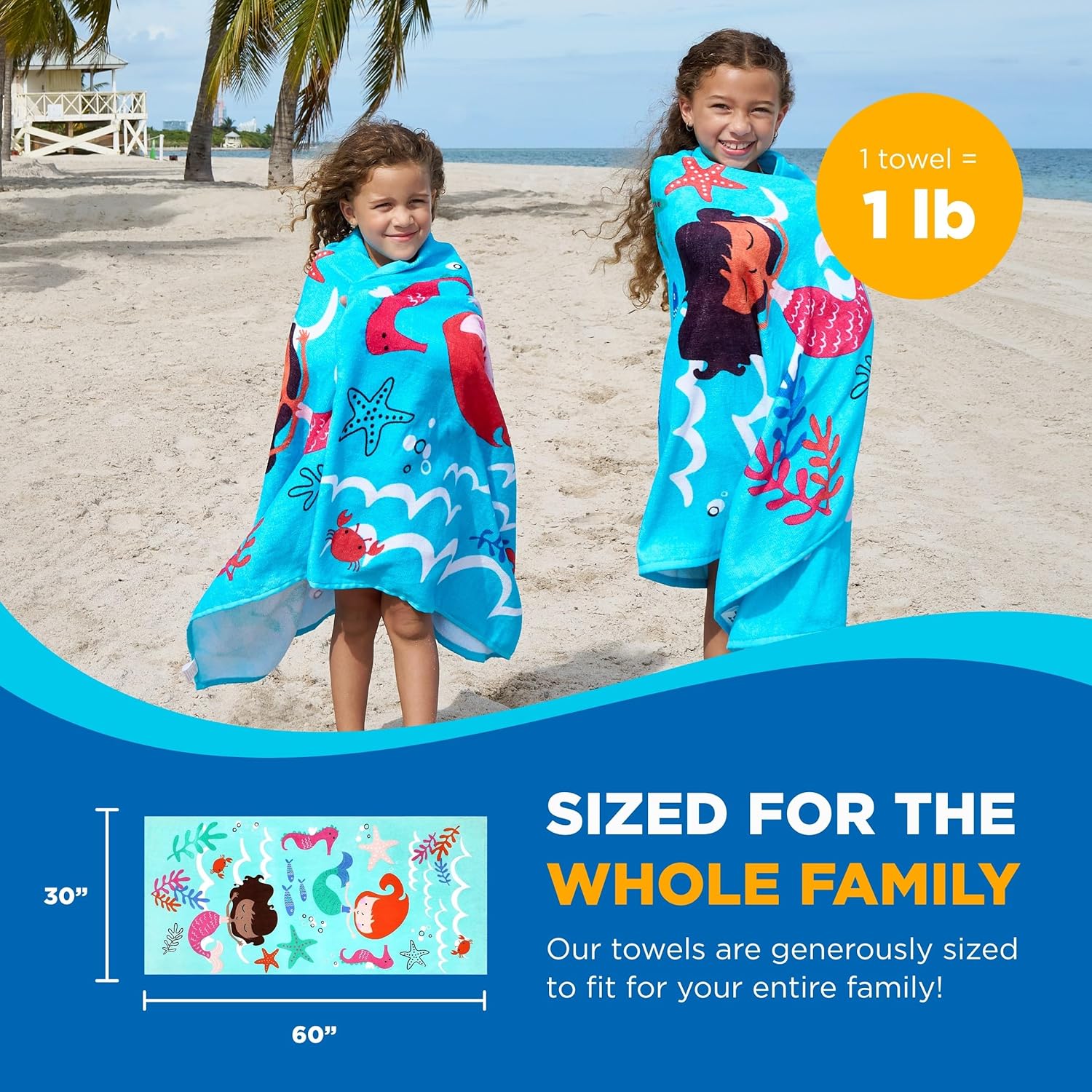 Kaufman Oversized Printed Beach Towels (Pack 2)