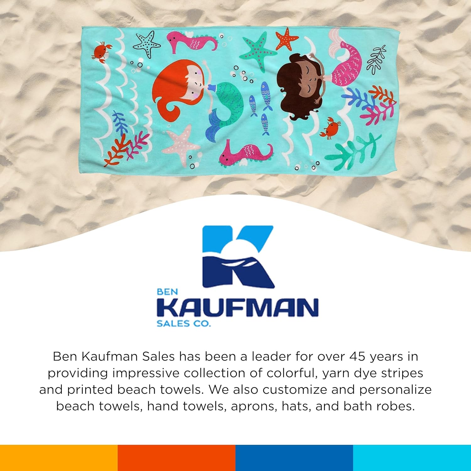 Kaufman Oversized Printed Beach Towels (Pack 2)