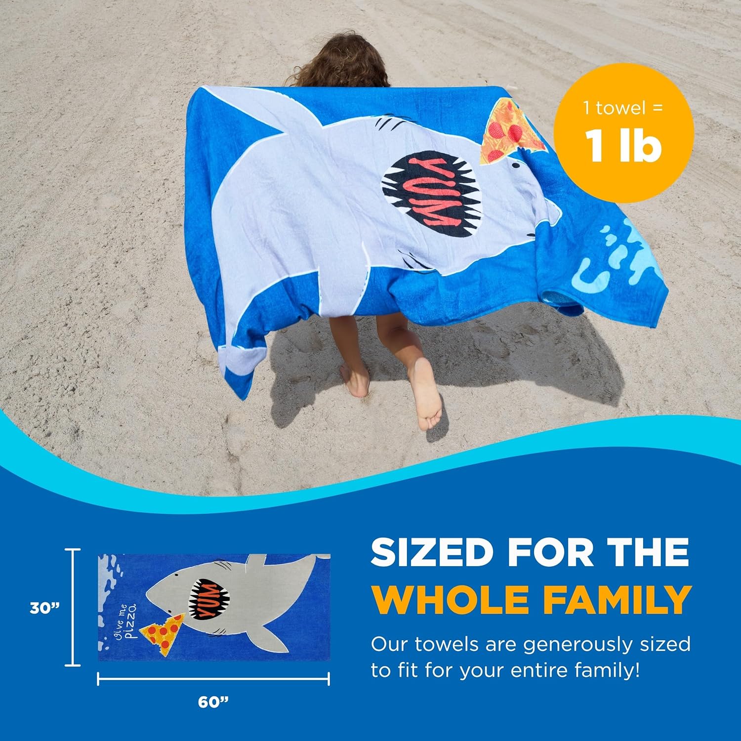 Kaufman Oversized Printed Beach Towels (Pack 2)