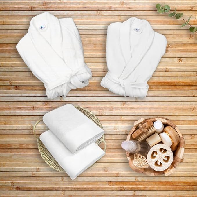 Personalized Couples Robe Set with Matching Towel (4-Piece)