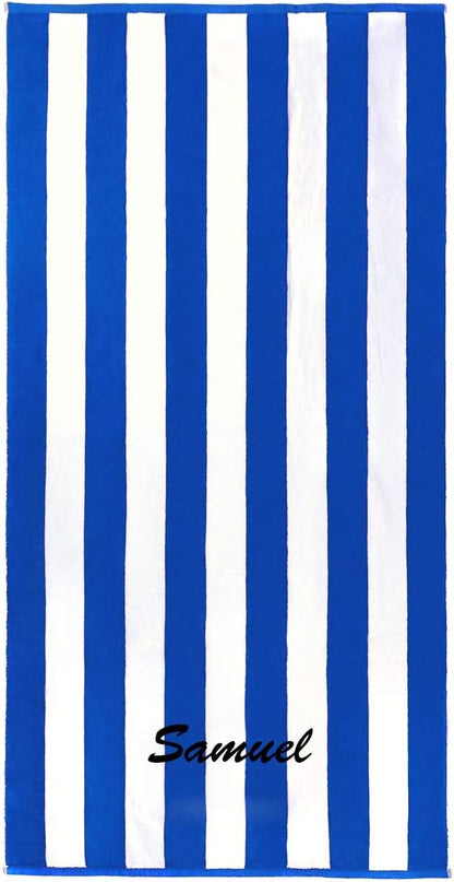 32in x 62in Personalized Joey Velour Beach Towel
