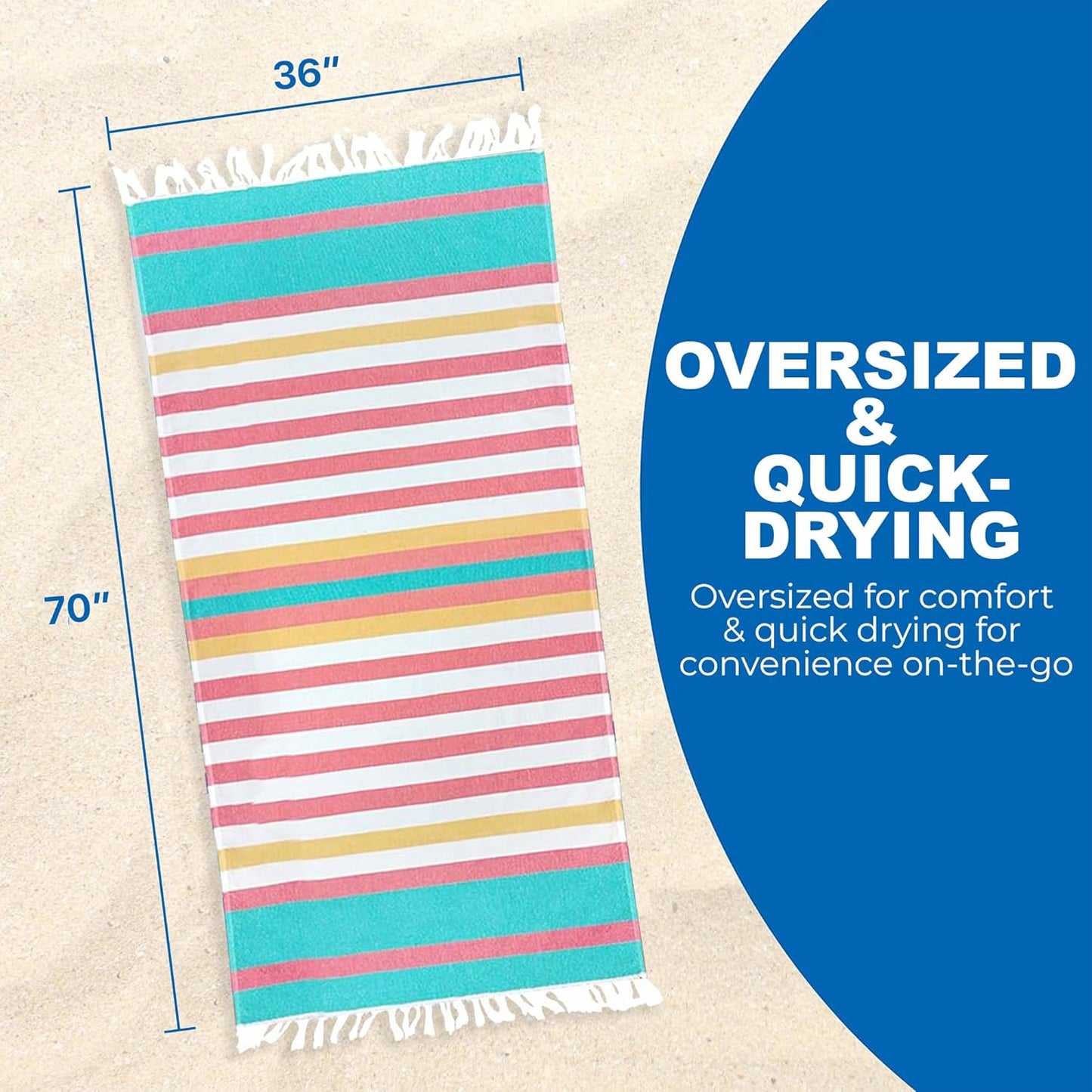 Sand-Free Fouta Beach Towels (4-Pack)