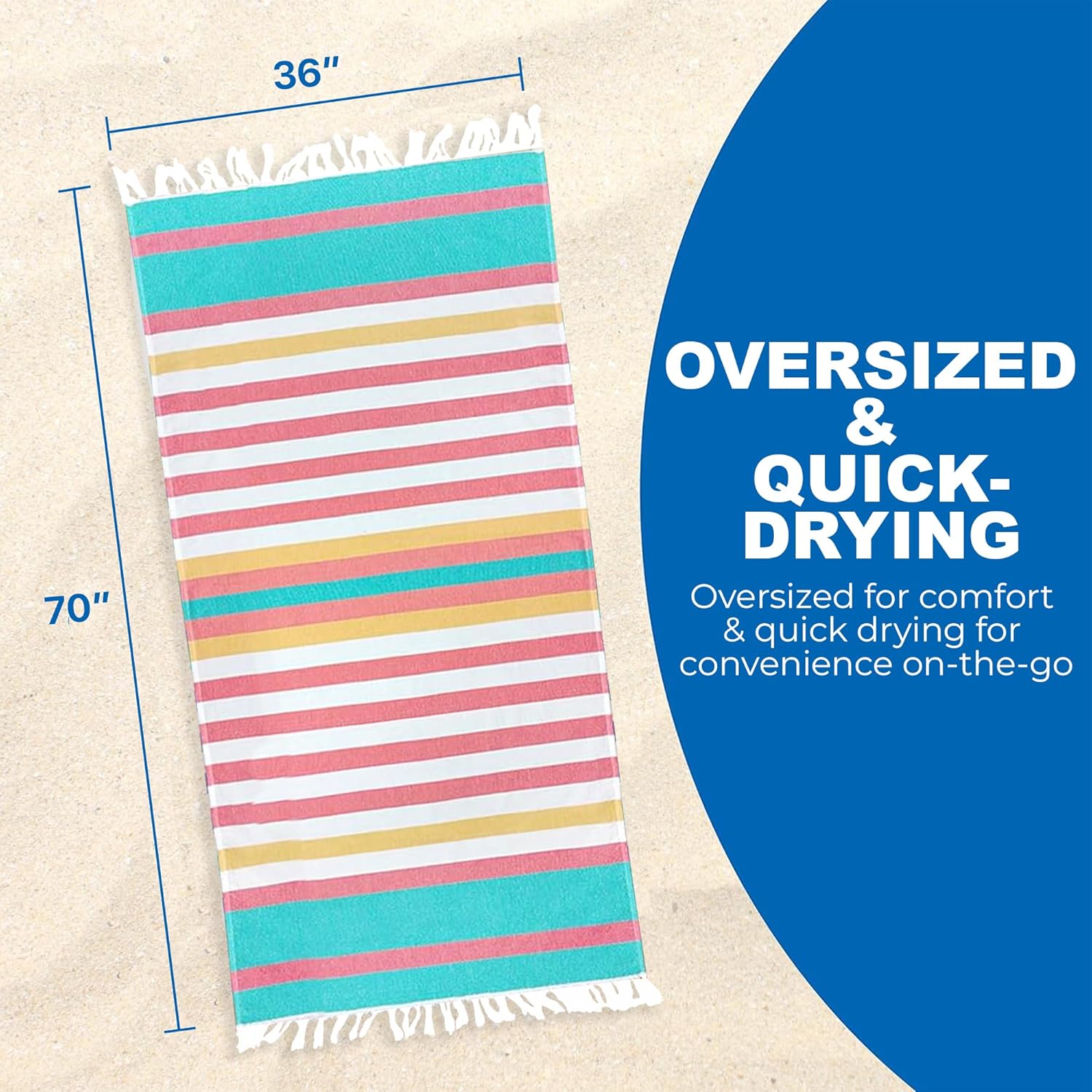 Sand-Free Fouta Beach Towels (4-Pack)