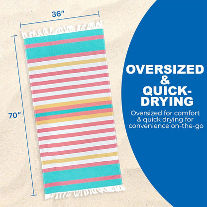 Sand-Free Fouta Beach Towels (4-Pack)