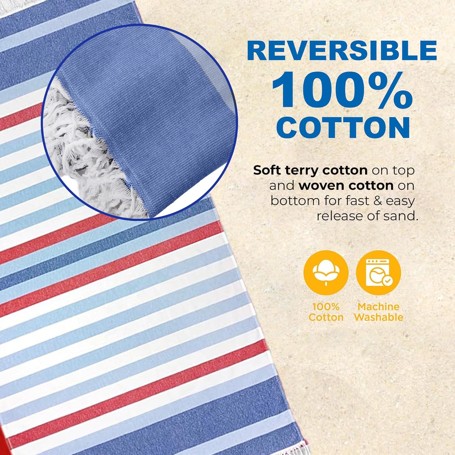 Sand-Free Fouta Beach Towels (4-Pack)