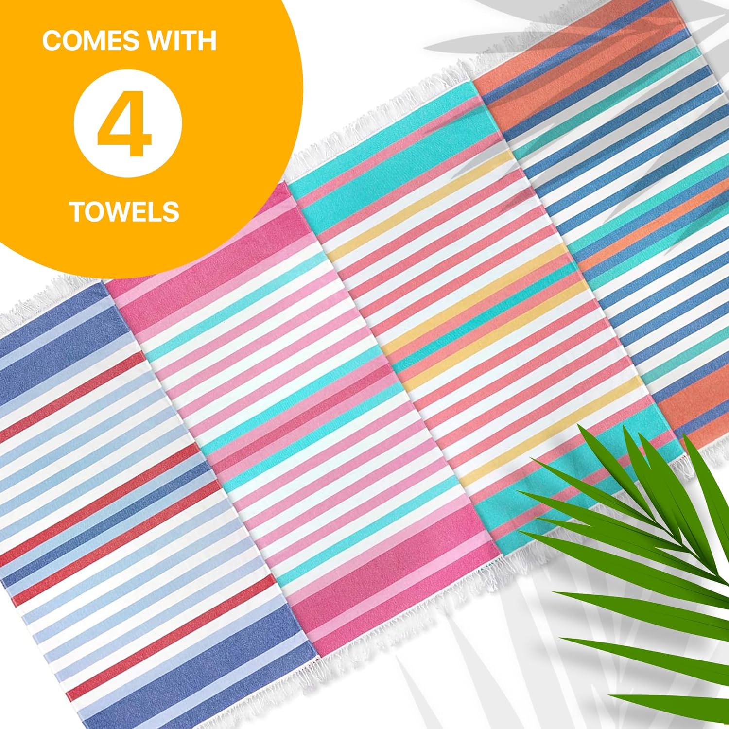 Sand-Free Fouta Beach Towels (4-Pack)