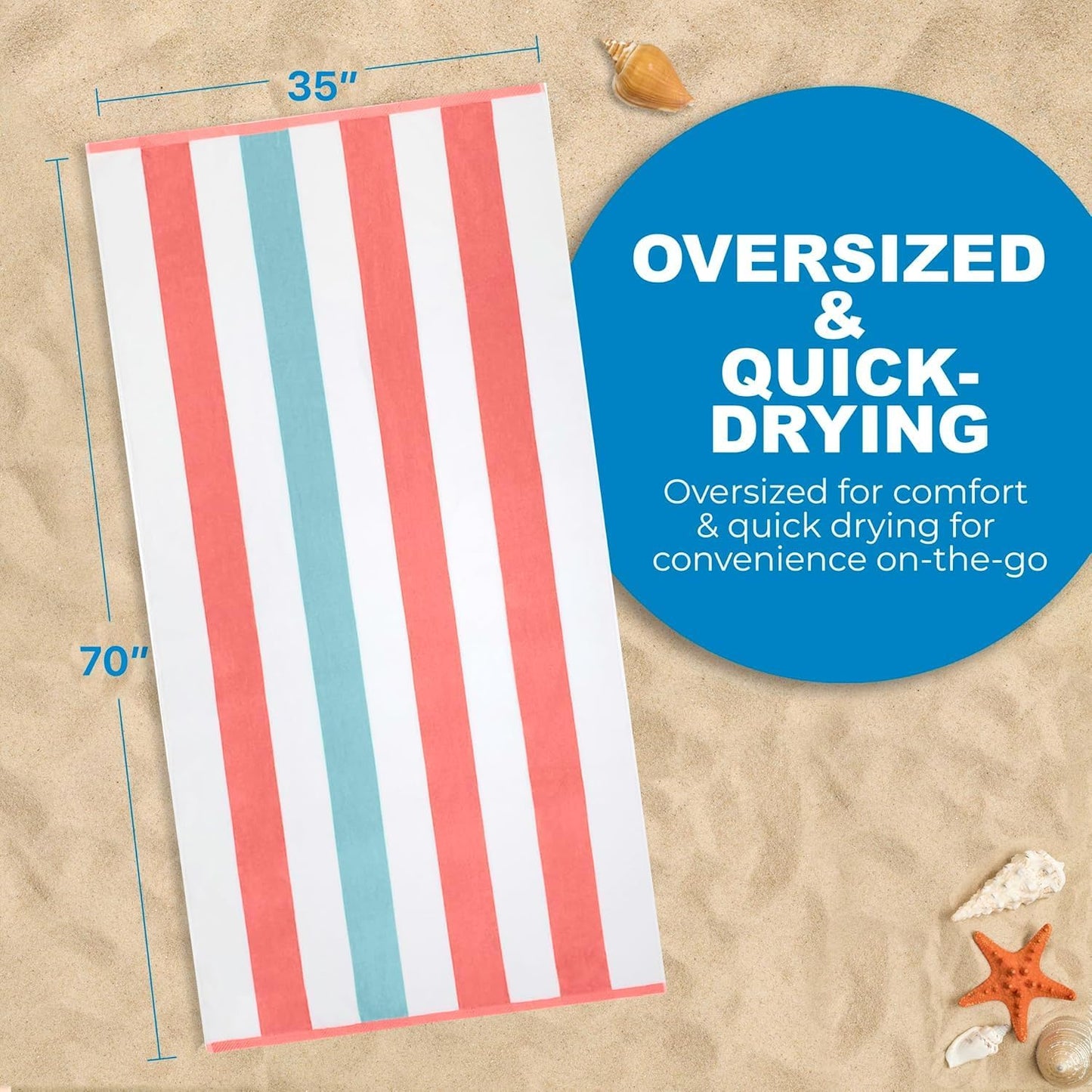 Velour Tonal Striped Beach Towels