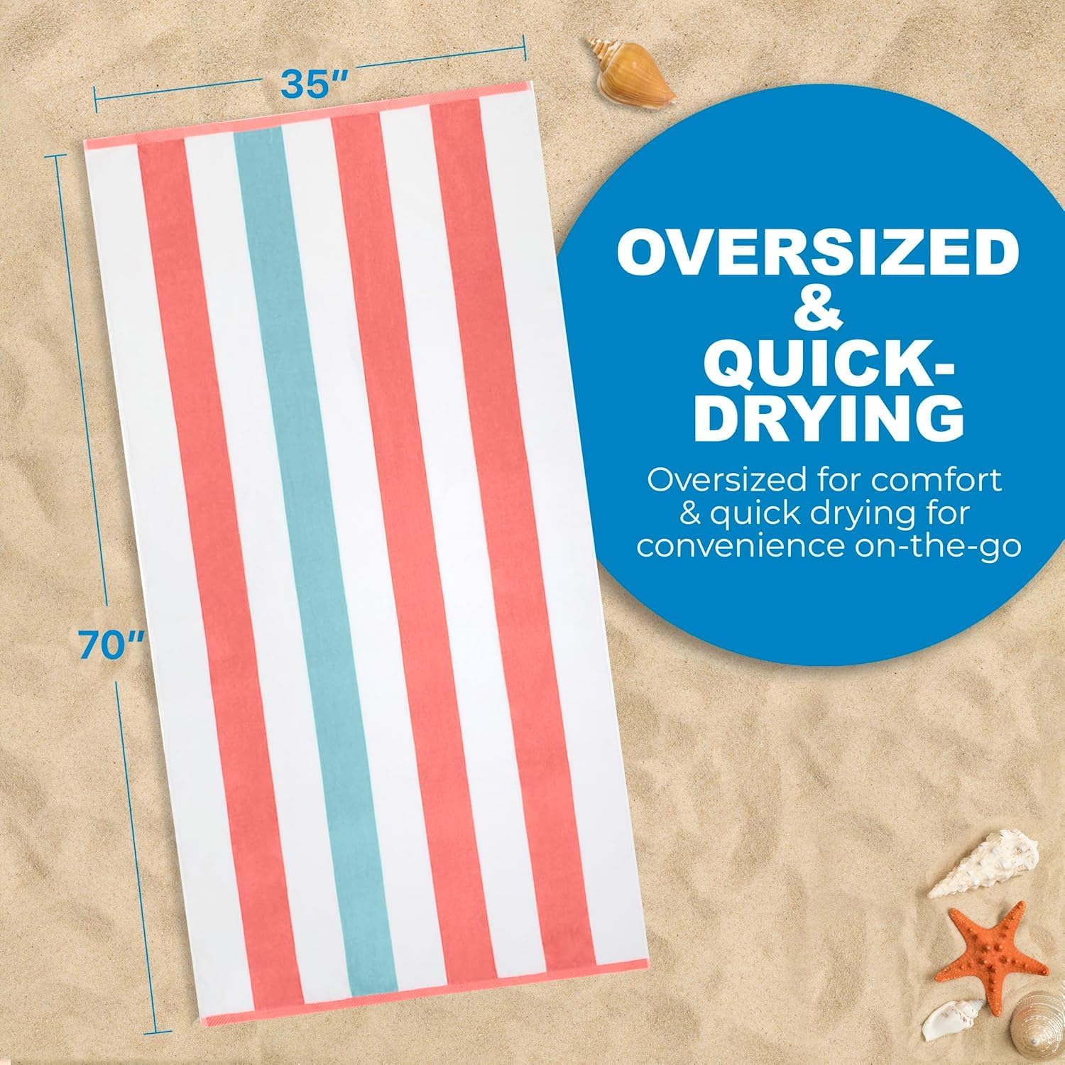 Velour Tonal Striped Beach Towels