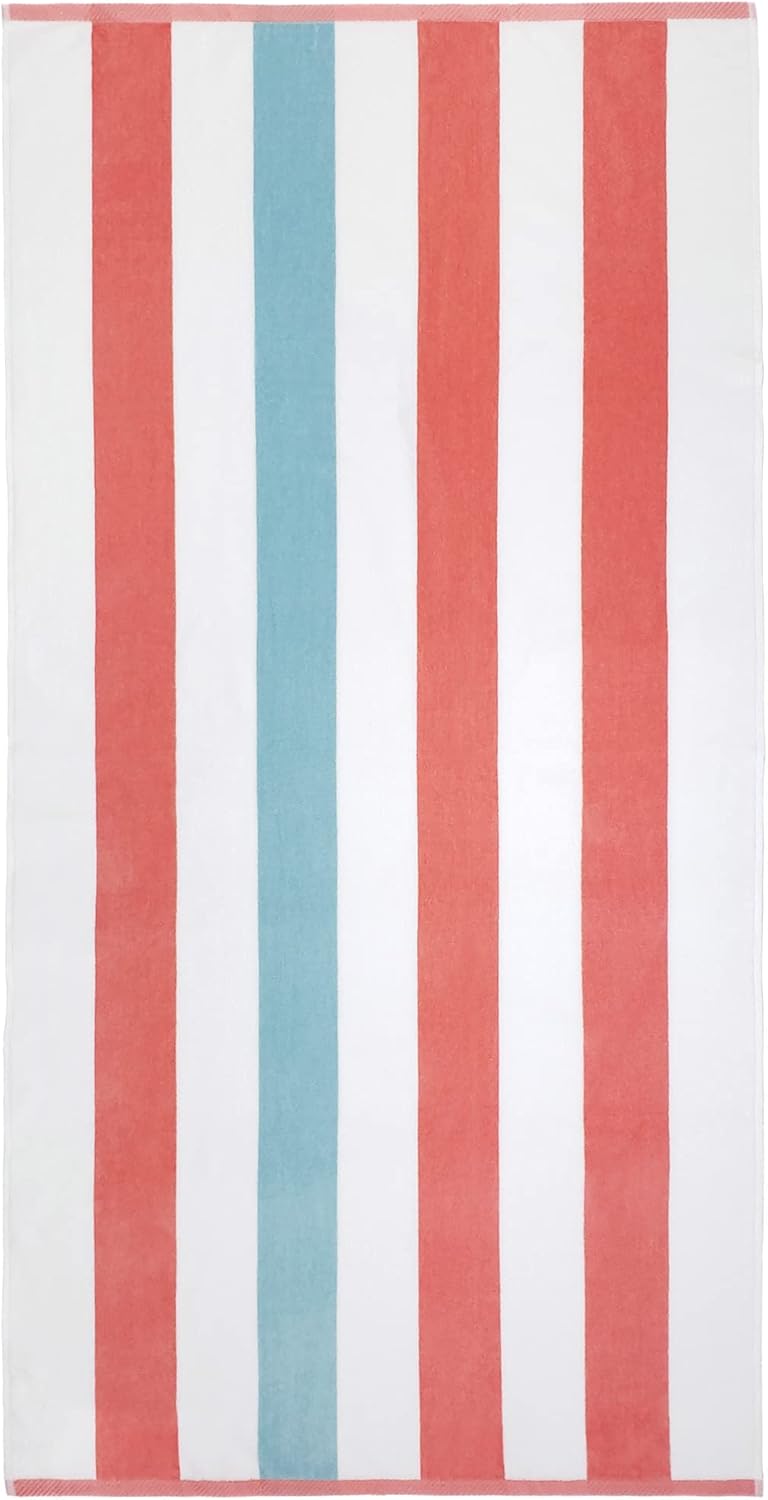 Velour Tonal Striped Beach Towels