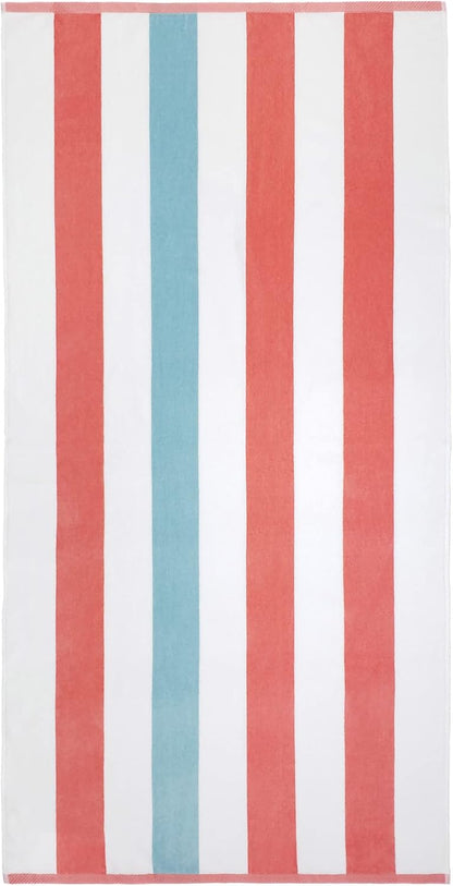Velour Tonal Striped Beach Towels