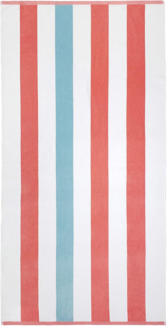 Velour Tonal Striped Beach Towels