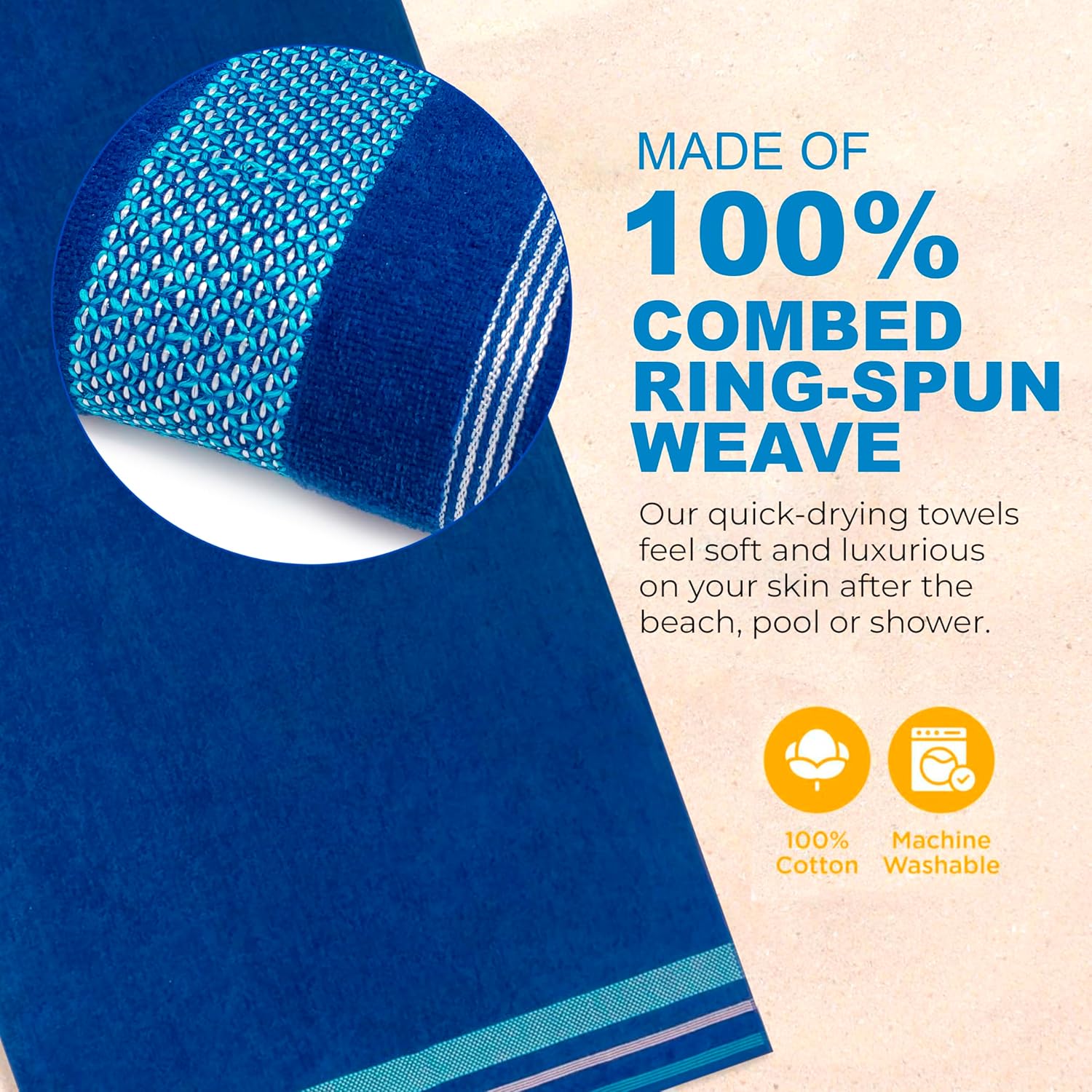 Velour Dobby Striped Beach Towels