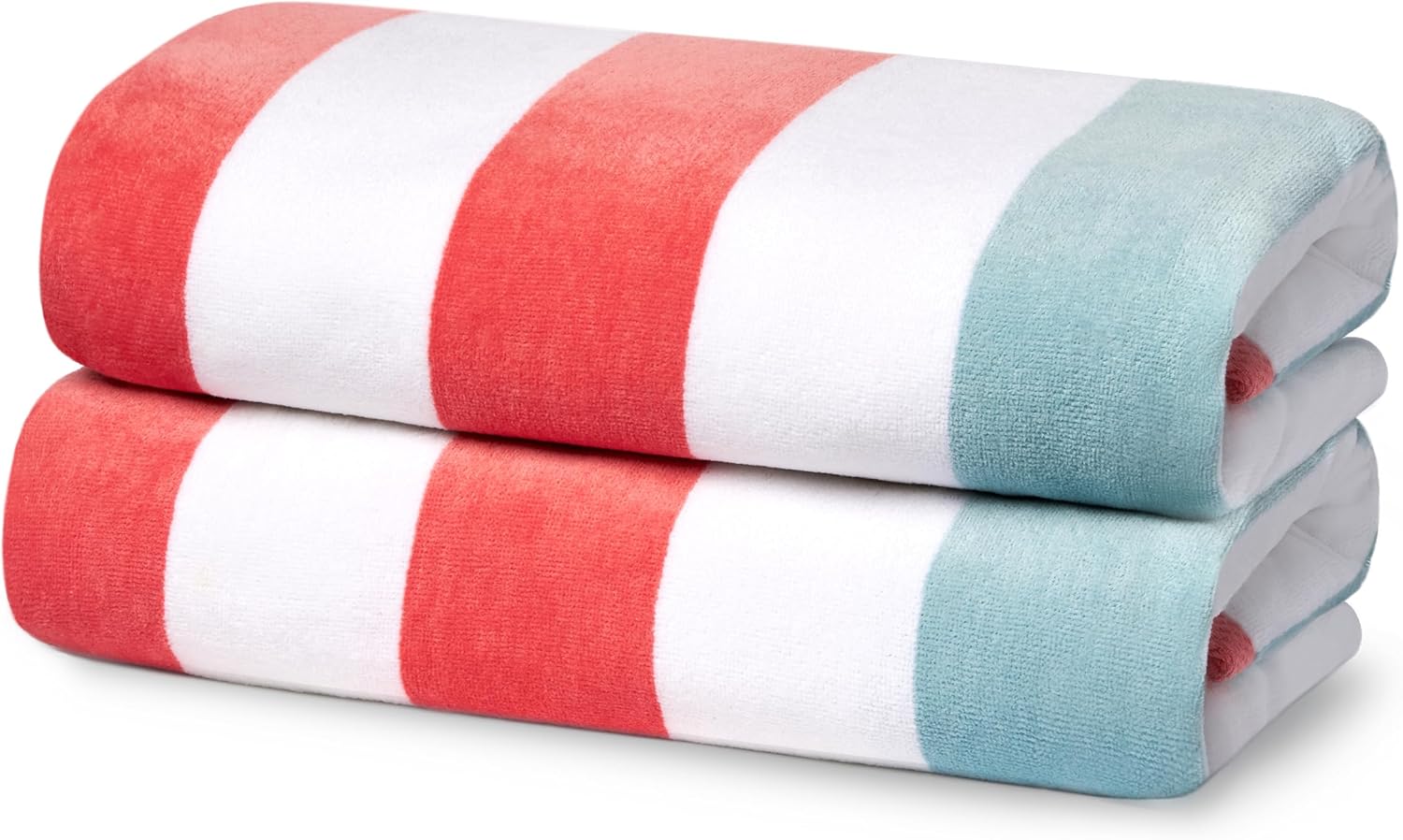 Velour Tonal Striped Beach Towels