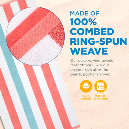 Velour Tonal Striped Beach Towels