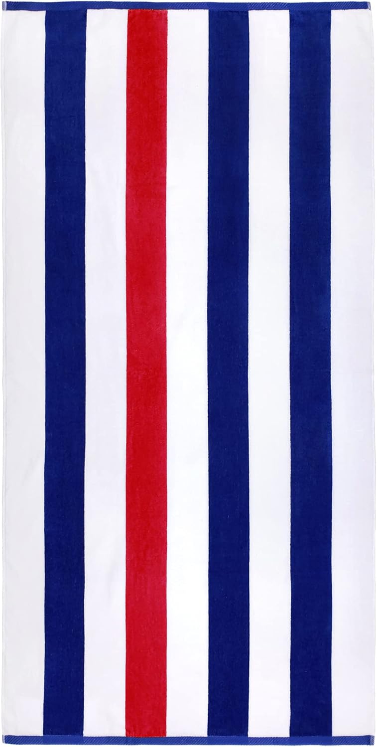 Velour Tonal Striped Beach Towels