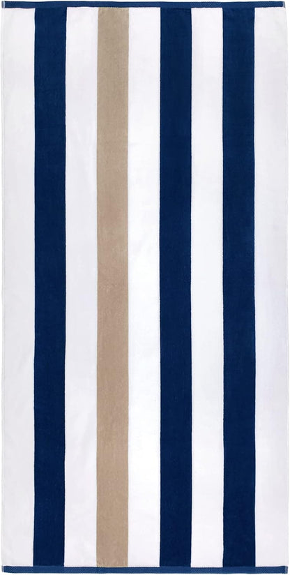 Velour Tonal Striped Beach Towels