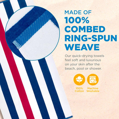 Velour Tonal Striped Beach Towels