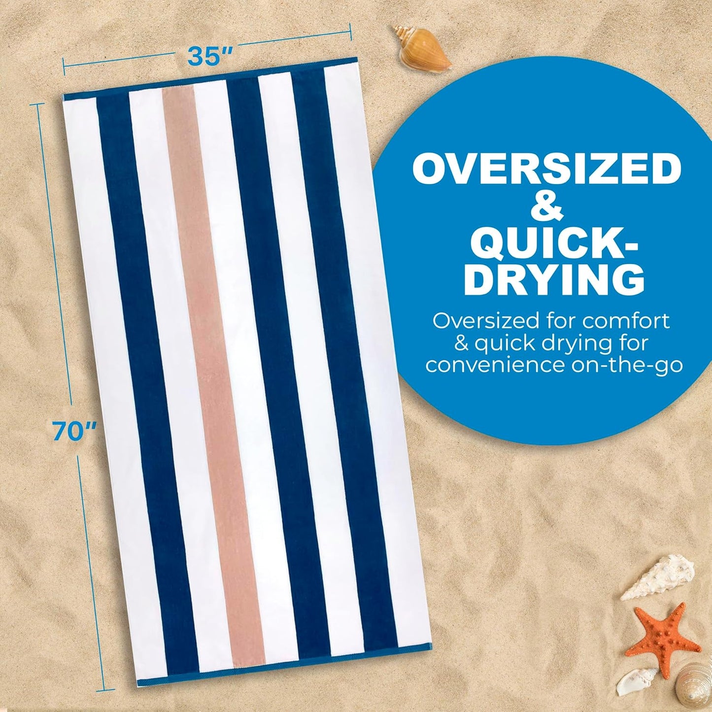Velour Tonal Striped Beach Towels