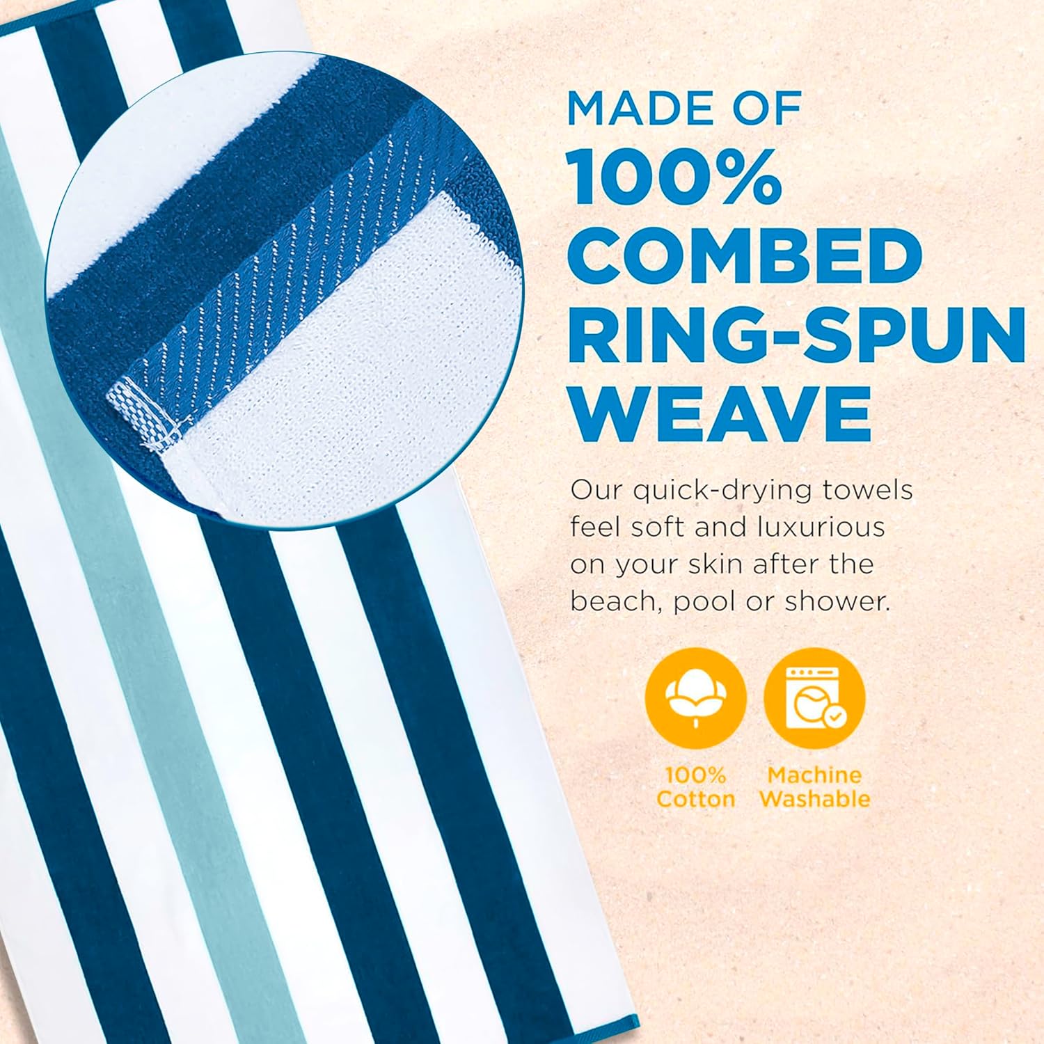 Velour Tonal Striped Beach Towels