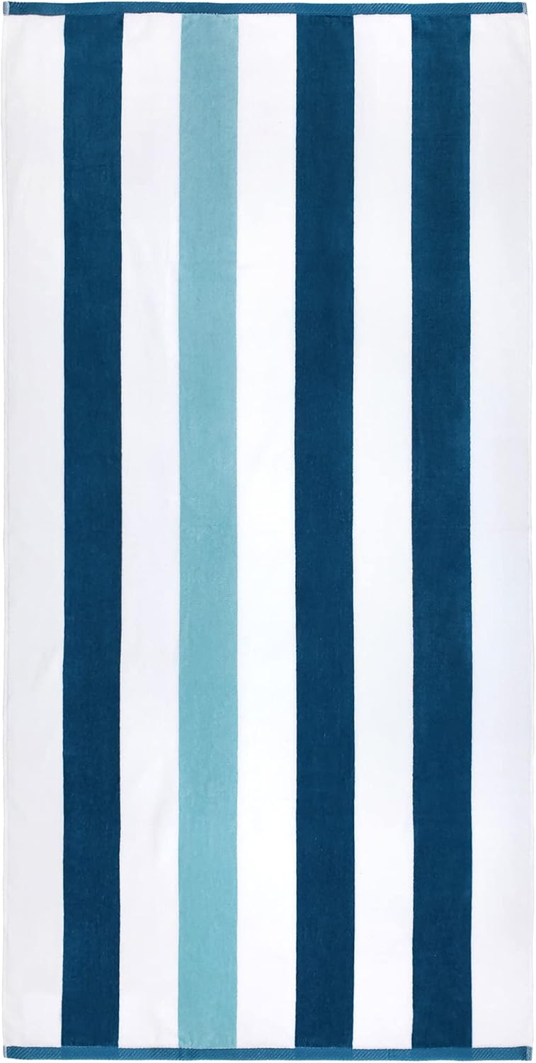 Velour Tonal Striped Beach Towels