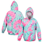 PINK TIE DYE HOODED SWEATSHIRT