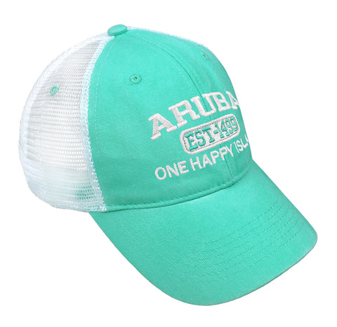 MINT TRUCKER MESH WASHED HAT